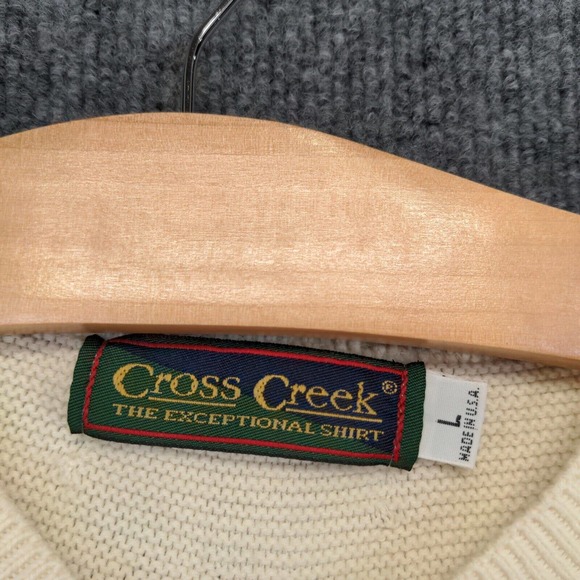 Cross Creek Men's Sweater Cream Large Broadwater Golf Club President Knit - Picture 11 of 15